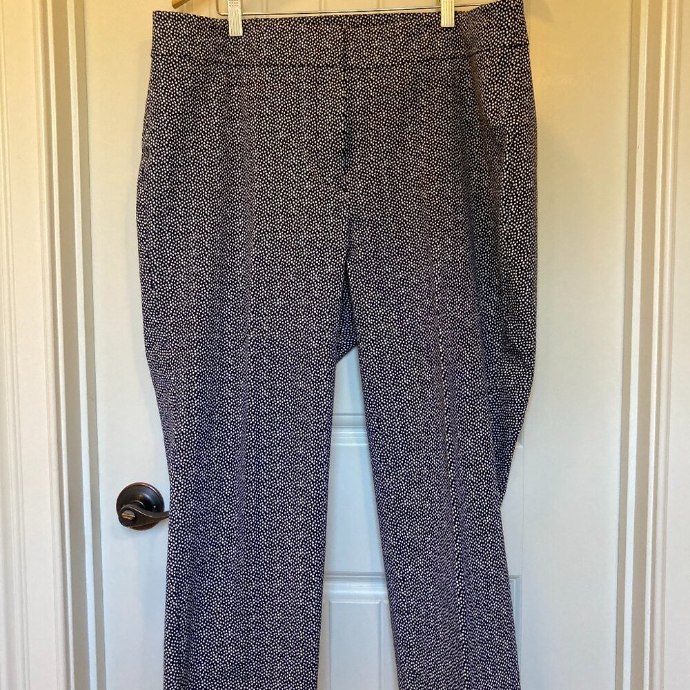 Talbots Chatham Ankle Pant Navy Dot, Woman 18W